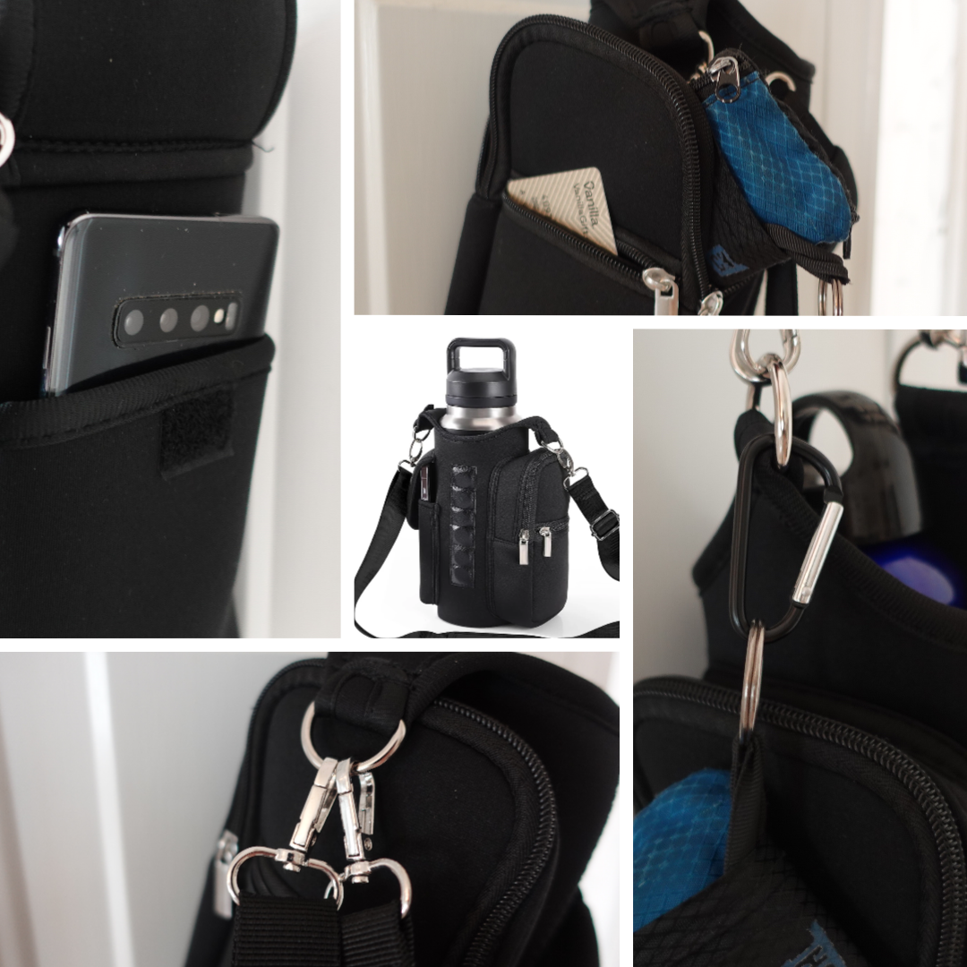 Magnetic Crossbody Water Bottle Pouch with Phone Holder – Gym, Fitness, & Travel Sling Bag for Men & Women