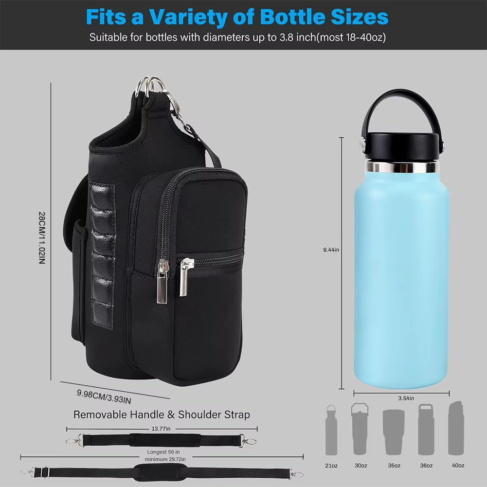 Magnetic Crossbody Water Bottle Pouch with Phone Holder – Gym, Fitness, & Travel Sling Bag for Men & Women