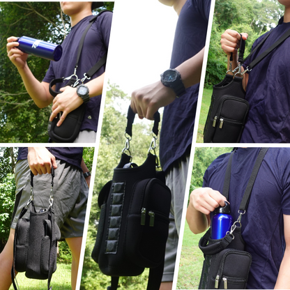 Magnetic Crossbody Water Bottle Pouch with Phone Holder – Gym, Fitness, & Travel Sling Bag for Men & Women